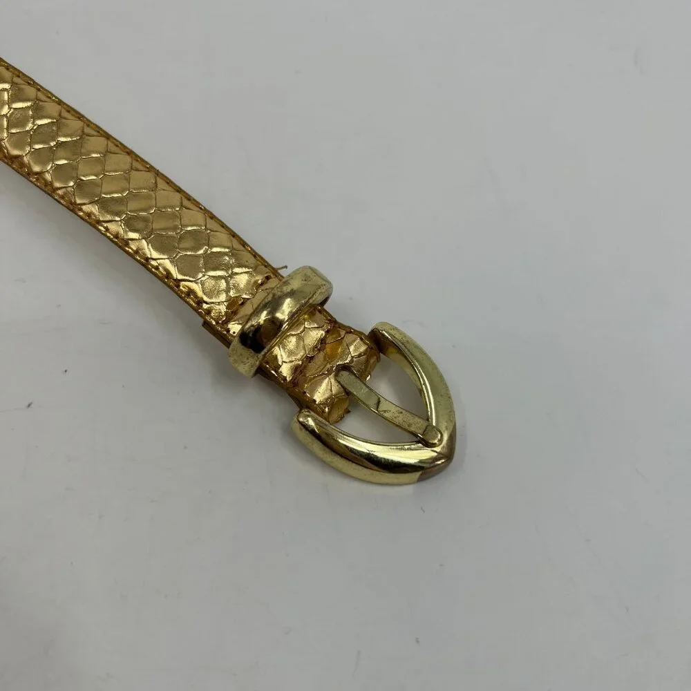 Giani Bernini Gold Adjustable Snakeskin Belt | Size L - Picture 6 of 10